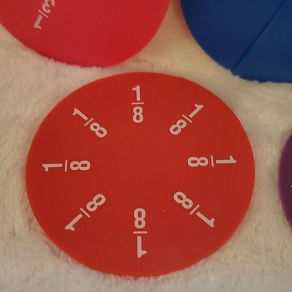 Fraction Plastic Discs Set of 6 Math Homeschool - Picture 6 of 8